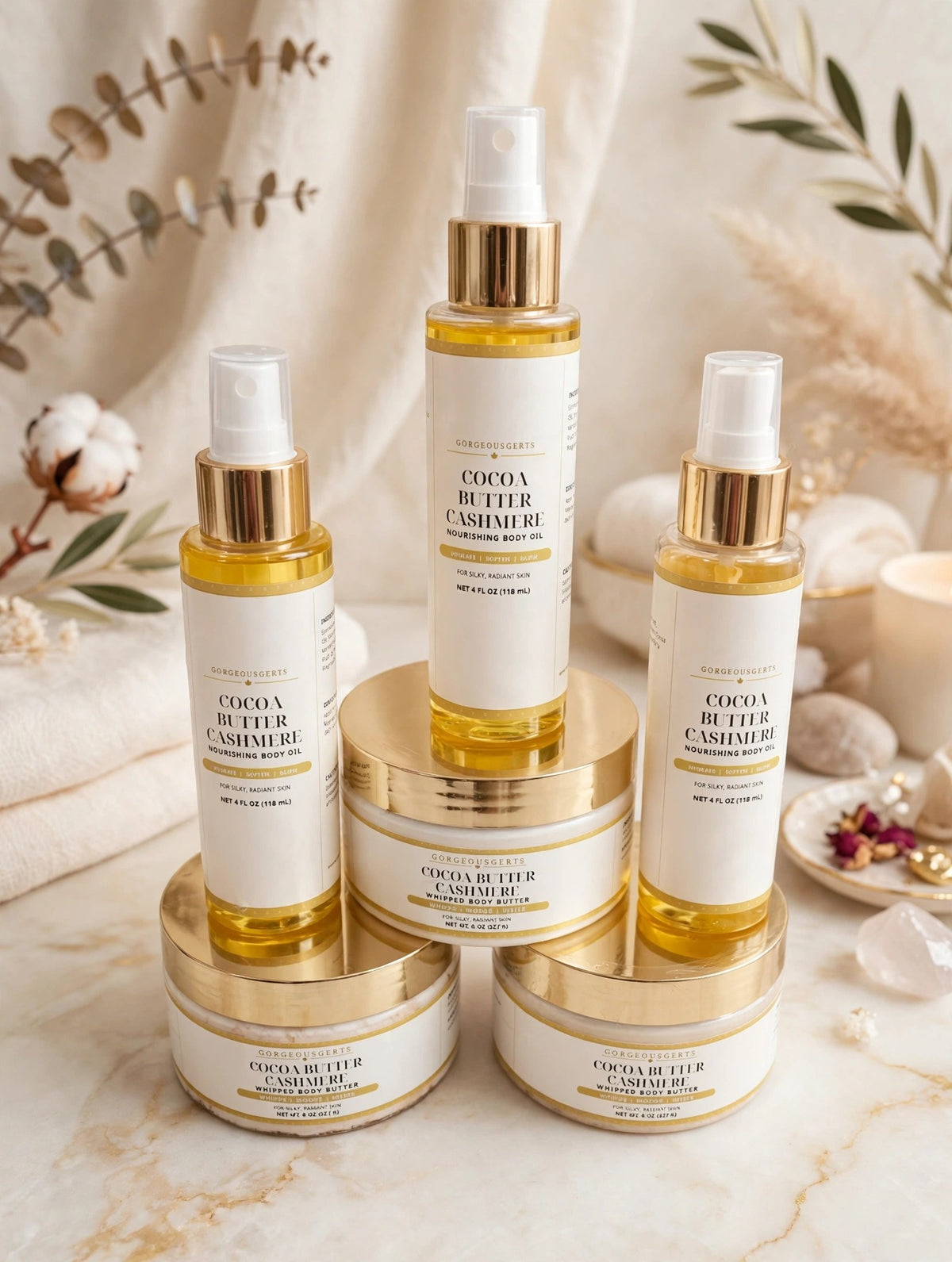 Cocoa Butter Cashmere Body Butter and Body Oil Set