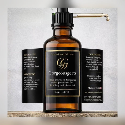 GorgeousGerts Hair Growth Oil bottle, full view