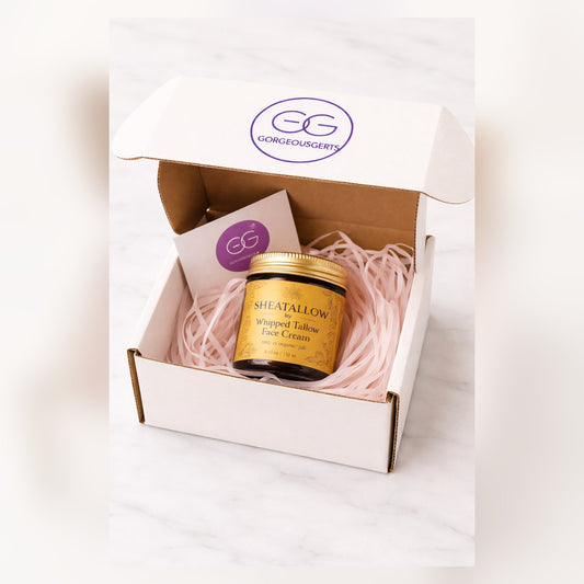 Sheatallow Face Cream jar in GorgeousGerts gift box